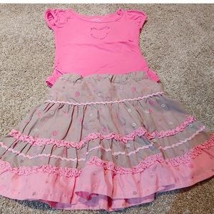pumpkin patch pink top & brown skirt set